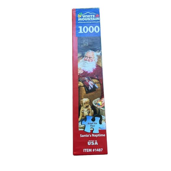 White Mountain Santa's Naptime Christmas 1000 pc Jigsaw Puzzle Tom Newsom - Picture 4 of 7